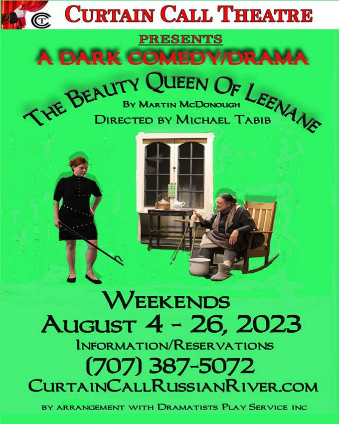 The Beauty Queen of Leenane - Postcard Front - 2 people, logo and texts. 