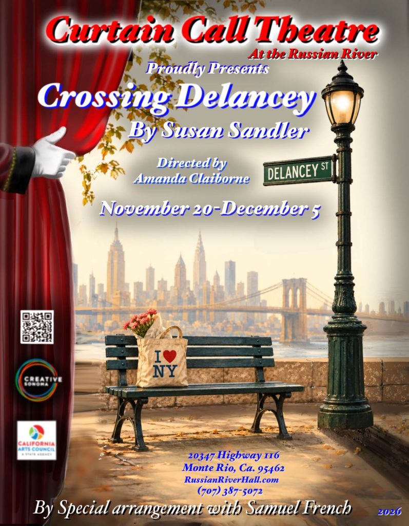 Crossing Delancey a play by Susan Sandler performed by Curtain Call Theatre (postcard front)
